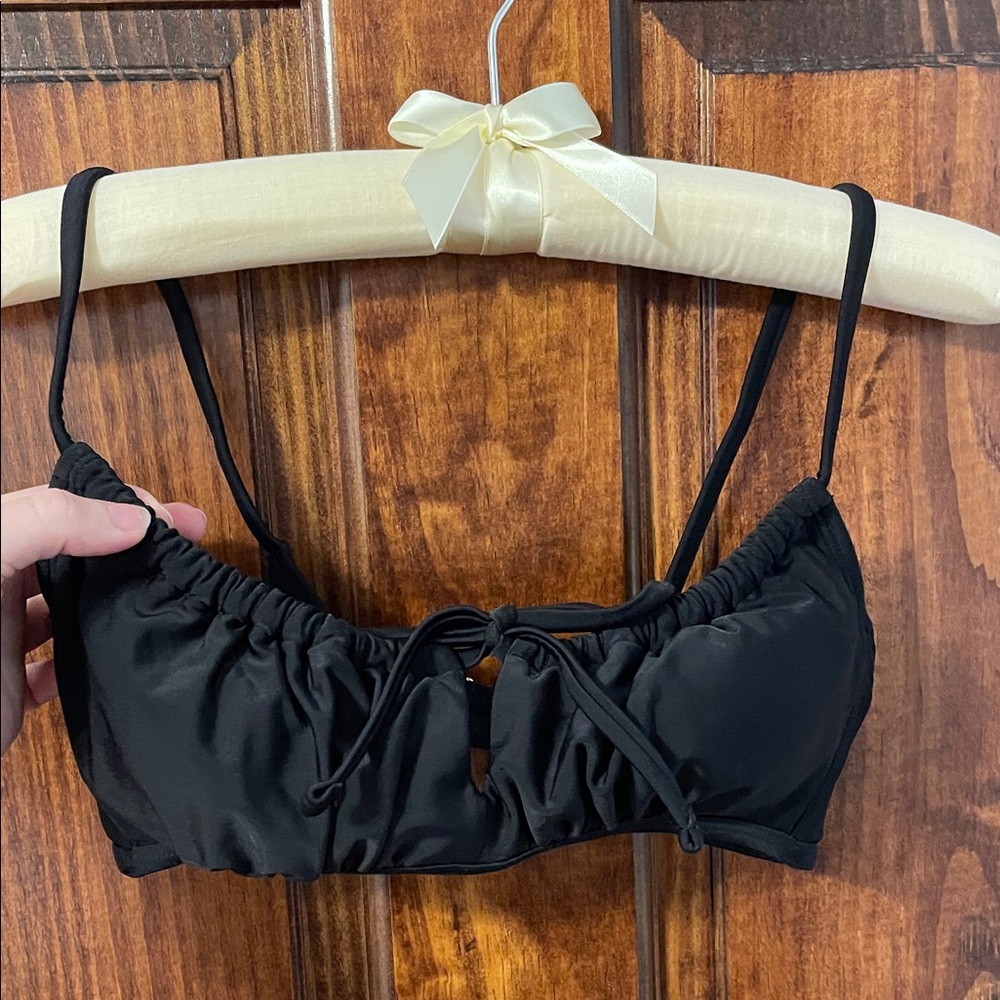 Black Ruched Bathing suit top